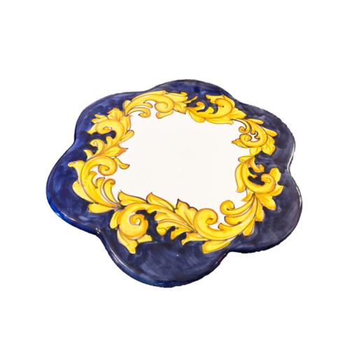 Poggiapentole Decoro Barocco bordo blu