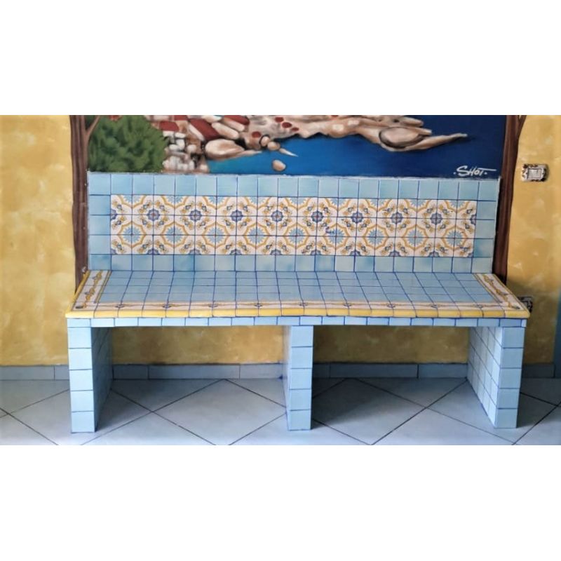 Park Bench - Square Tiles handpainted Vietri...