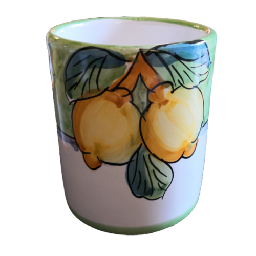 Vaso. Línea frutas. Cerámica vietrese. Pintado a mano