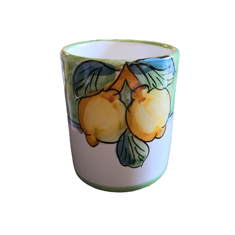 Glass. Fruit line. Vietri ceramics. Hand painted