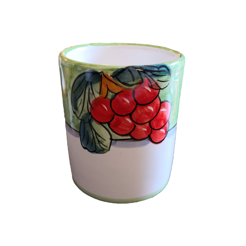 Glass. Fruit line. Vietri ceramics. Hand painted