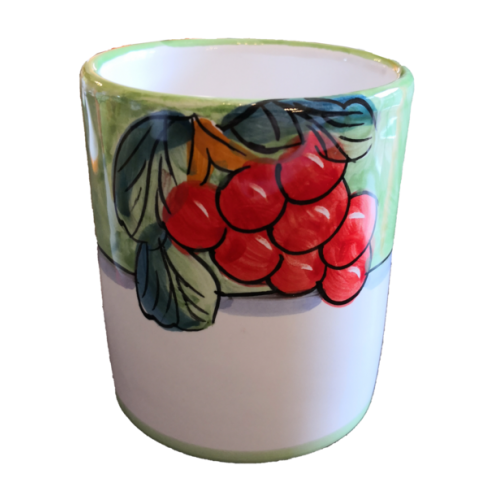 Glass. Fruit line. Vietri ceramics. Hand painted