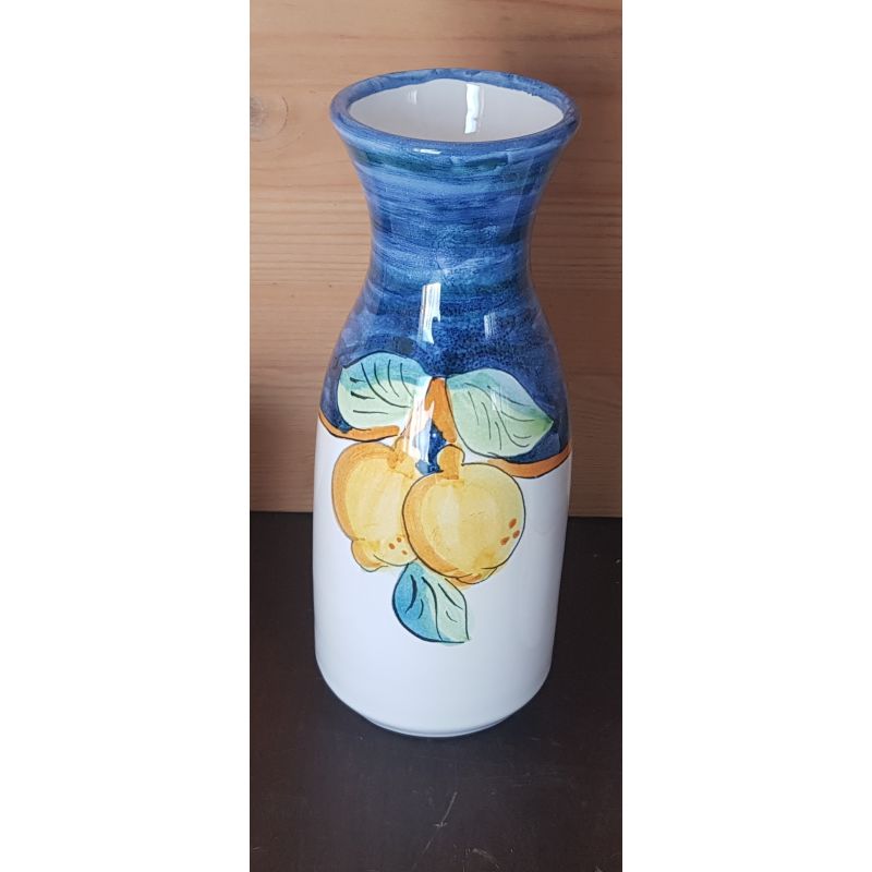 Bottle blu border and lemons line. handpainted...