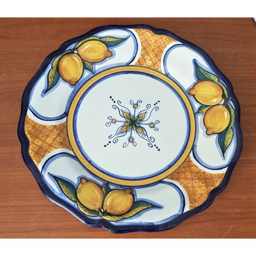 Teller. Top-Linie. Zitronen-Dekor. Vietri-Keramik. Erhältlich als Suppen-, Speise-, Dessert- oder Platzteller.