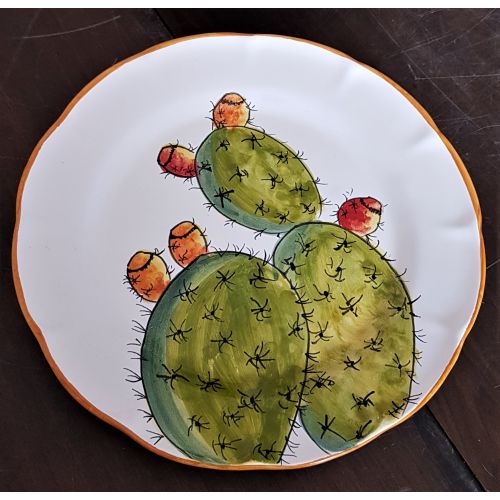 Teller. Kaktusfeigen-Linie. Vietri-Keramik. Erhältlich als Suppen-, Speise-, Dessert- oder Platzteller.