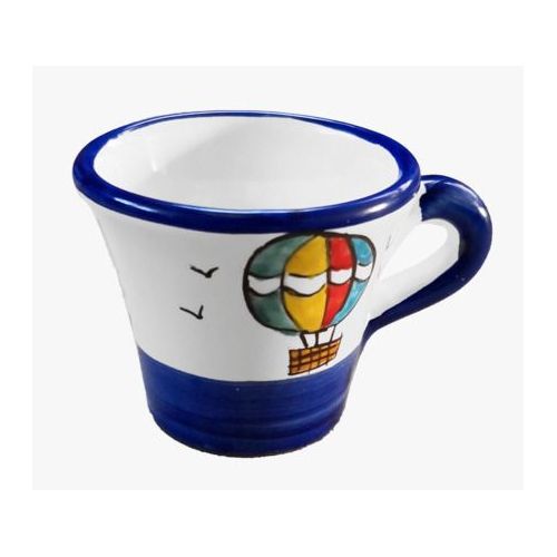 Tazzina da caffè con piattino. Mongolfiera. Ceramica di...