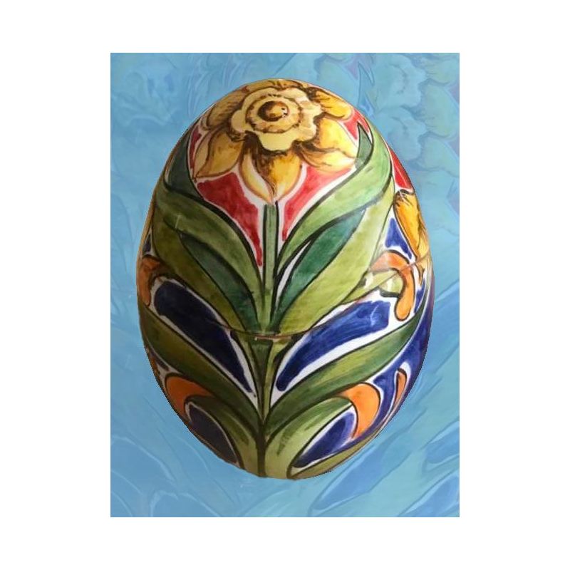 Uova pasquali decorate a mano. Ceramica di vietri.