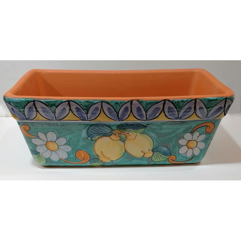 Rectangular Planter. Green Ramina Base with...