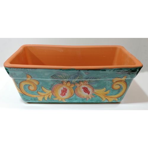 Rectangular Planter. Green Ramina Base with Lemons and...