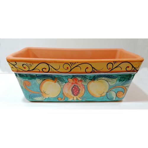Rectangular Planter. Green Ramina Base with Lemons and... 2