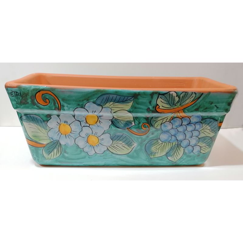 Rectangular Planter. Green Ramina Base with...