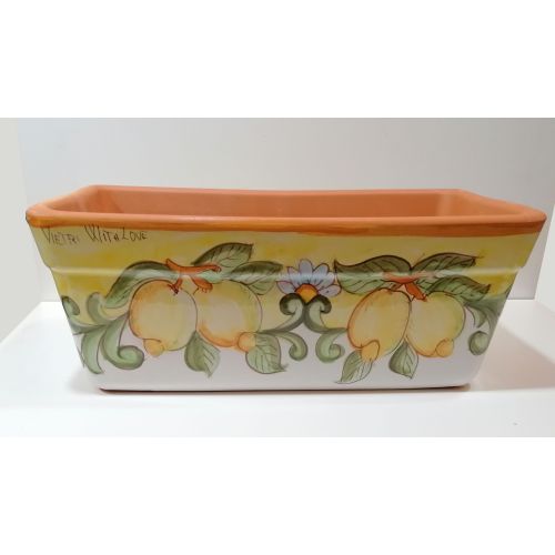 Rectangular Planter. Yellow Base with Lemons. Vietri...