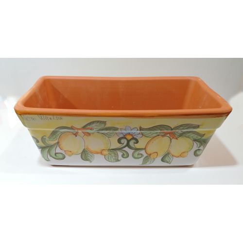 Jardinière rectangulaire. Fond jaune avec citrons.... 2