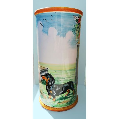 Umbrella Stand. Custom Design. Hand-Painted Vietri Ceramics.