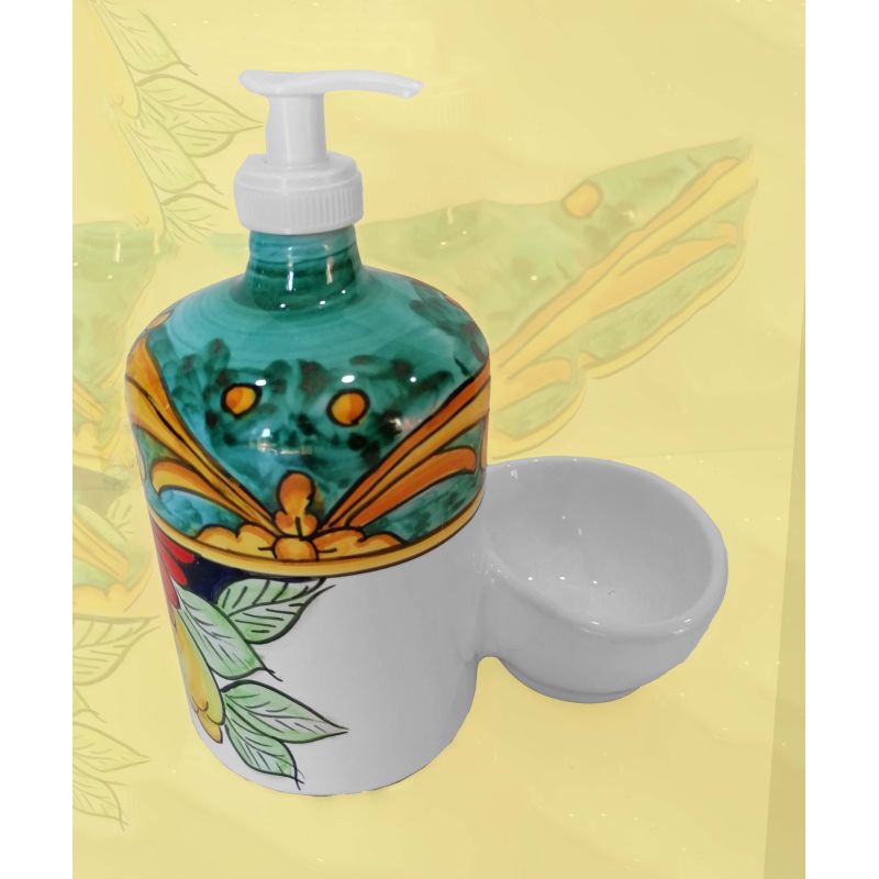 Dosatore sapone con portaspugna. Linea doppio...