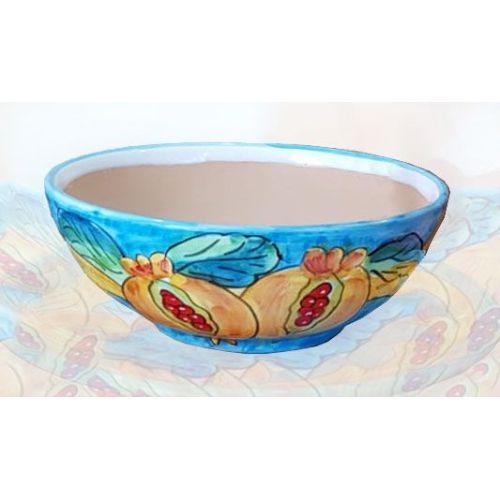 Vase bowl for plants pomegranates and light blue...