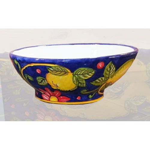 Vaso ciotola decoro Limoni Ceramica di Vietri dipinto a...
