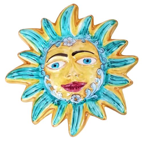 Sole da parete. Ceramica di vietri dipinta a mano.