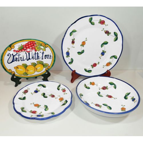 Dishes, Plates handpainted Vietri ceramic bellflowers... 2
