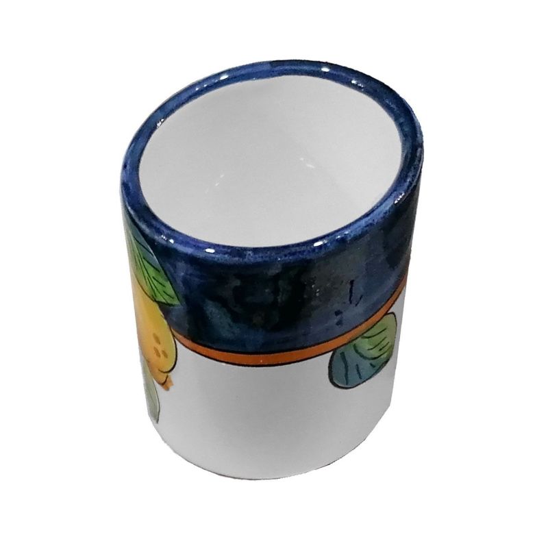 Glass. Lemon line. Vietri ceramics. Hand painted