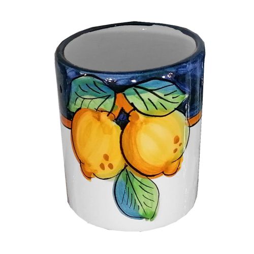 Glass. Lemon line. Vietri ceramics. Hand painted