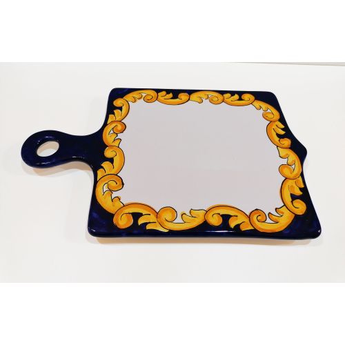 Tagliere Barocco col blu. Ceramica di vietri.