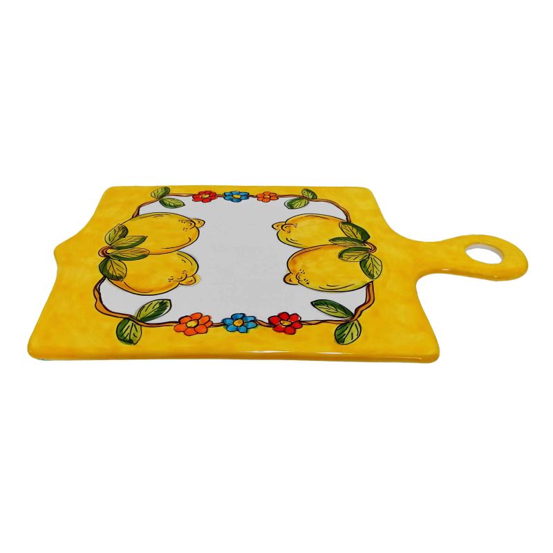 Tagliere Limoni e fiori. Ceramica di vietri.
