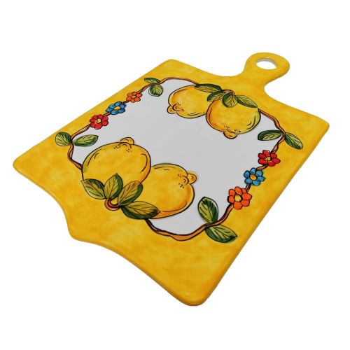 Tagliere Limoni e fiori. Ceramica di vietri.