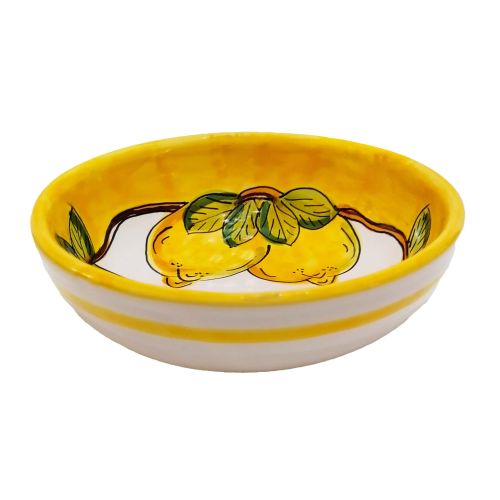 Smooth bowl, soup plate, shallow bowl - Lemons & Flowers line, Vietri ceramic.