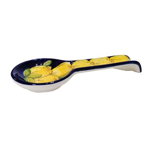 Spoon rest Lemons and blu Line. handpainted Vietri ceramic