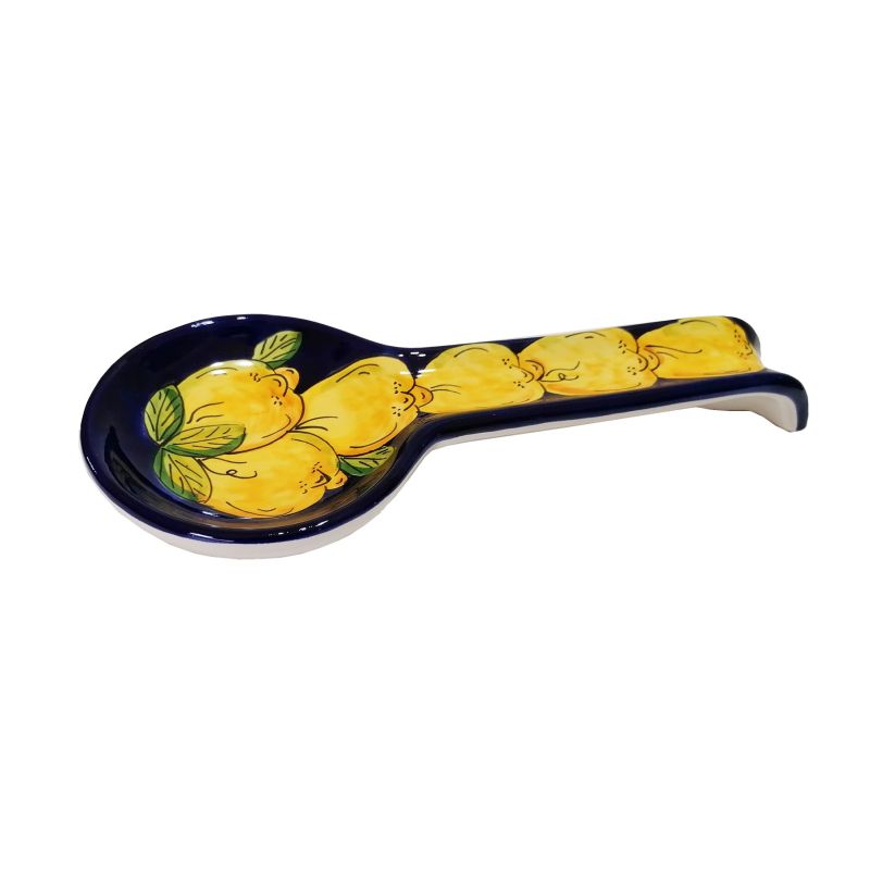 Spoon rest Lemons and blu Line. handpainted...