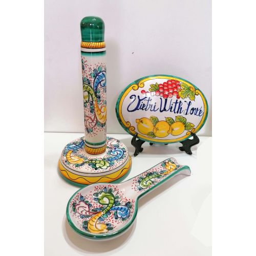 Juego de cocina. Cerámica Vietri pintada a mano