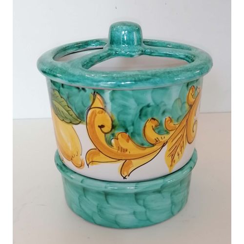 Scola Posate. Linea Barocco e Limoni. Ceramica di Vietri. Dipinta a Mano.