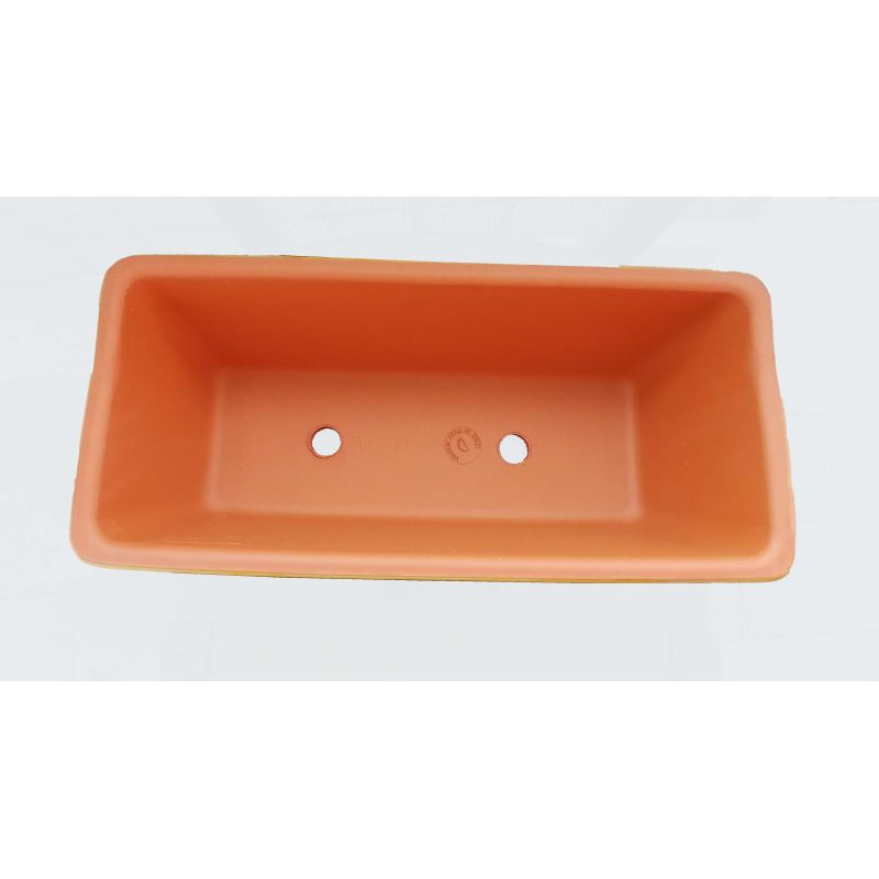 Rectangular Planter. Blue Brushstroke Base....