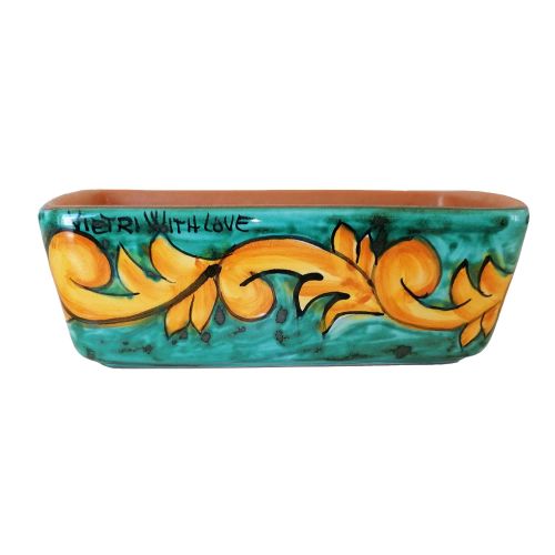 Mini rectangular planter. Baroque style. Vietri ceramic.... 2