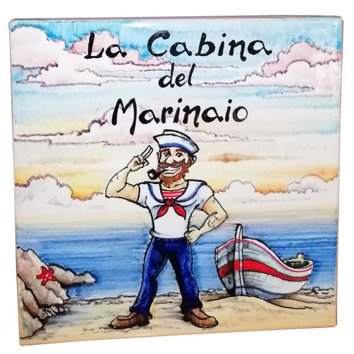 Customizable square plaque. Vietri ceramic. Hand-painted.