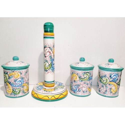 Roll Holder baroque Line. handpainted Vietri ceramics 2