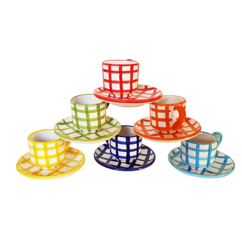 Set tasse à café et soucoupe. Ligne Rayures....