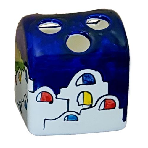 Porta spazzolini. Linea Casette. Ceramica Vietrese....