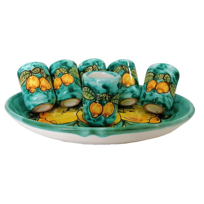 Set Limoncello. vassoietto e 6 bicchieri. Linea...