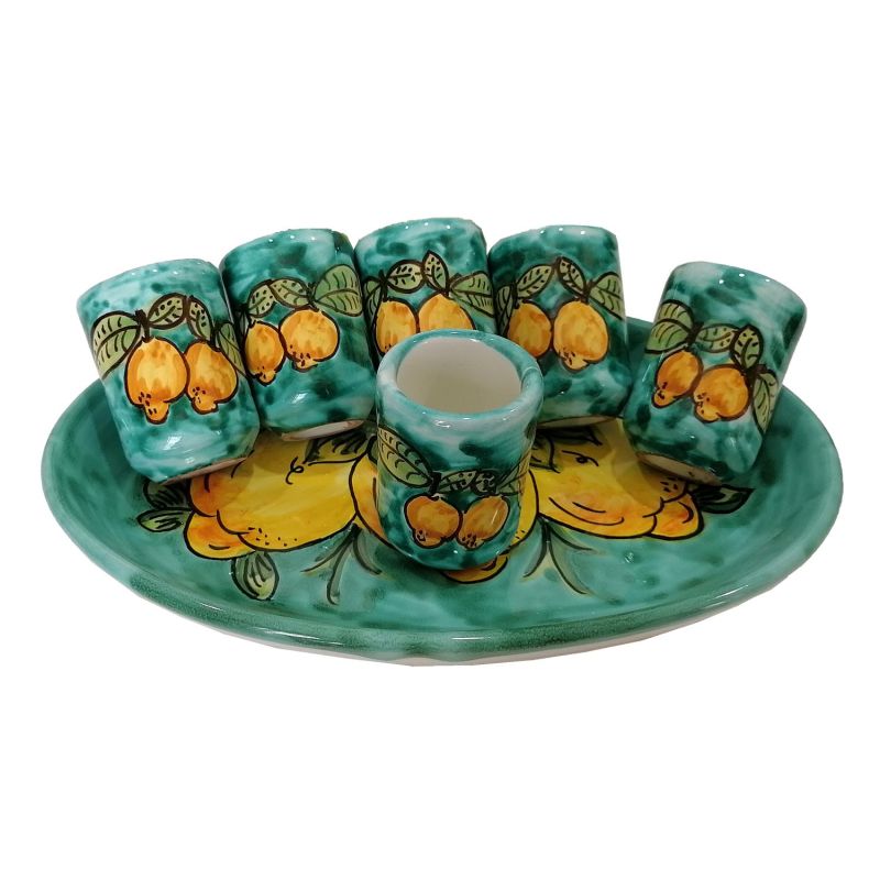 Set Limoncello. vassoietto e 6 bicchieri. Linea...