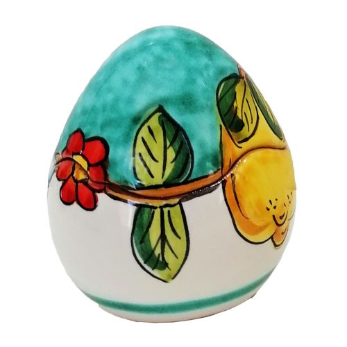Uova pasquali decoro Fiori e Limoni. Ceramica di vietri. 2