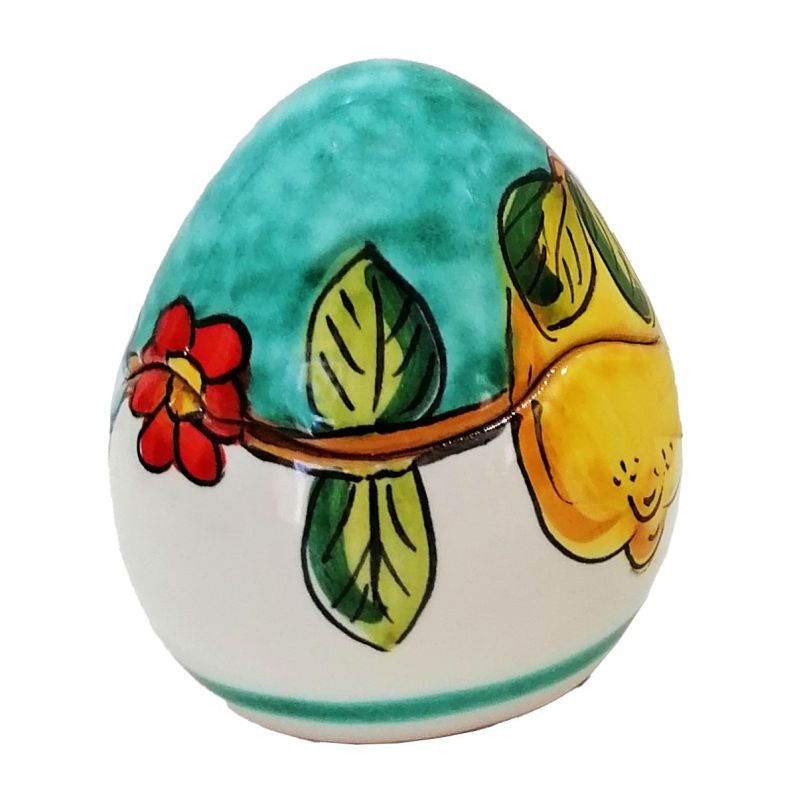 Uova pasquali decoro Fiori e Limoni. Ceramica...