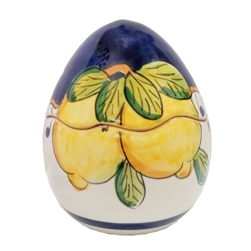 Uova pasquali decoro Fiori e Limoni. Ceramica di vietri.