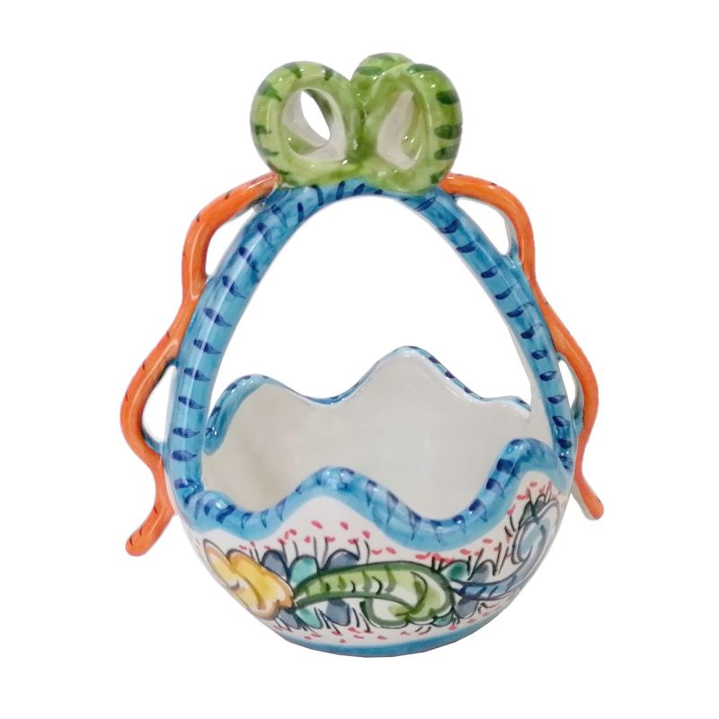 Cestino Pasquale porta caramelle. Ceramica di...