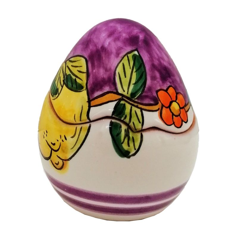 Uova pasquali decoro Fiori e Limoni. Ceramica...