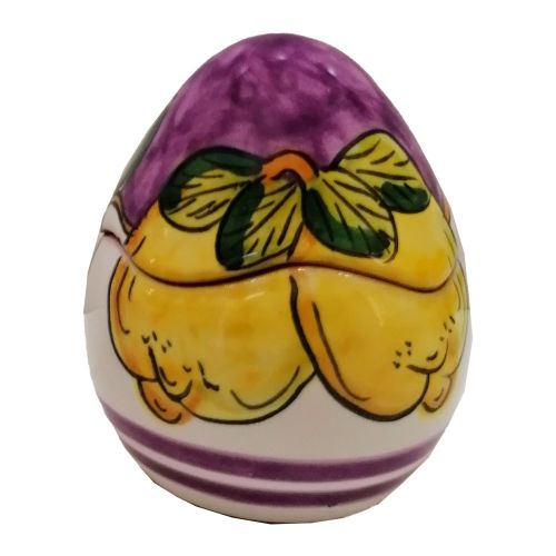 Uova pasquali decoro Fiori e Limoni. Ceramica di vietri.