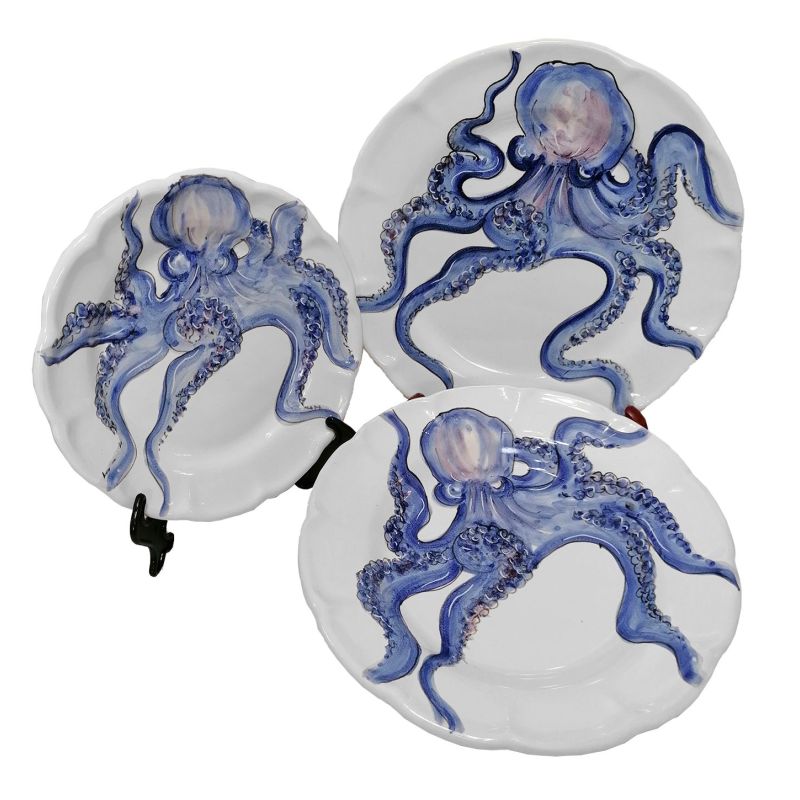 Plate. Marine Line. Octopus Design. Vietri...