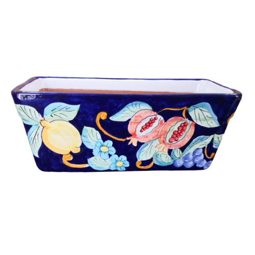 Rectangular Planter – Blue Base with Lemons and... 2