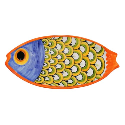 Teller in Fischform. Vietri-Keramik. Handbemalt.